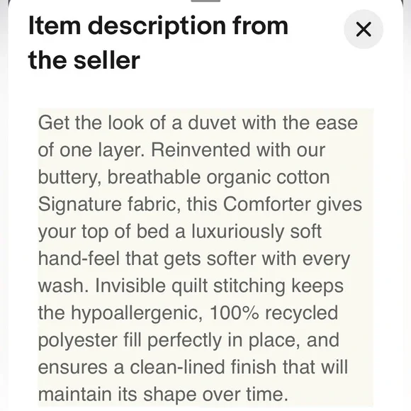 INCREDIBLE DEAL! BOLL & BRANCH 3 Piece Comforter Set NWT!  Full/Queen - Picture 5 of 10